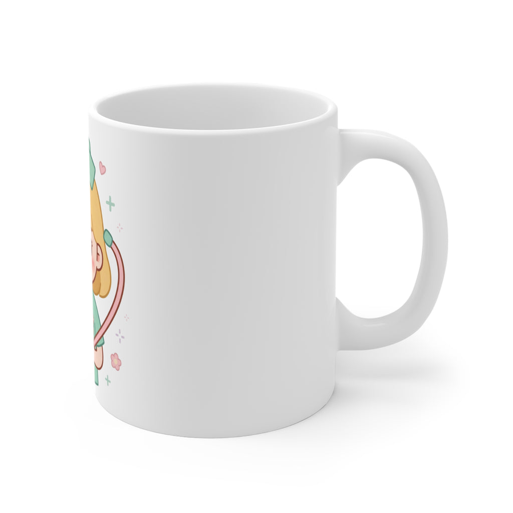Kawaii Nurse Mug – 11oz (Blonde hair / Fair skin)