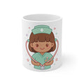 Kawaii Nurse Mug – 11oz (Brown hair / Medium skin)