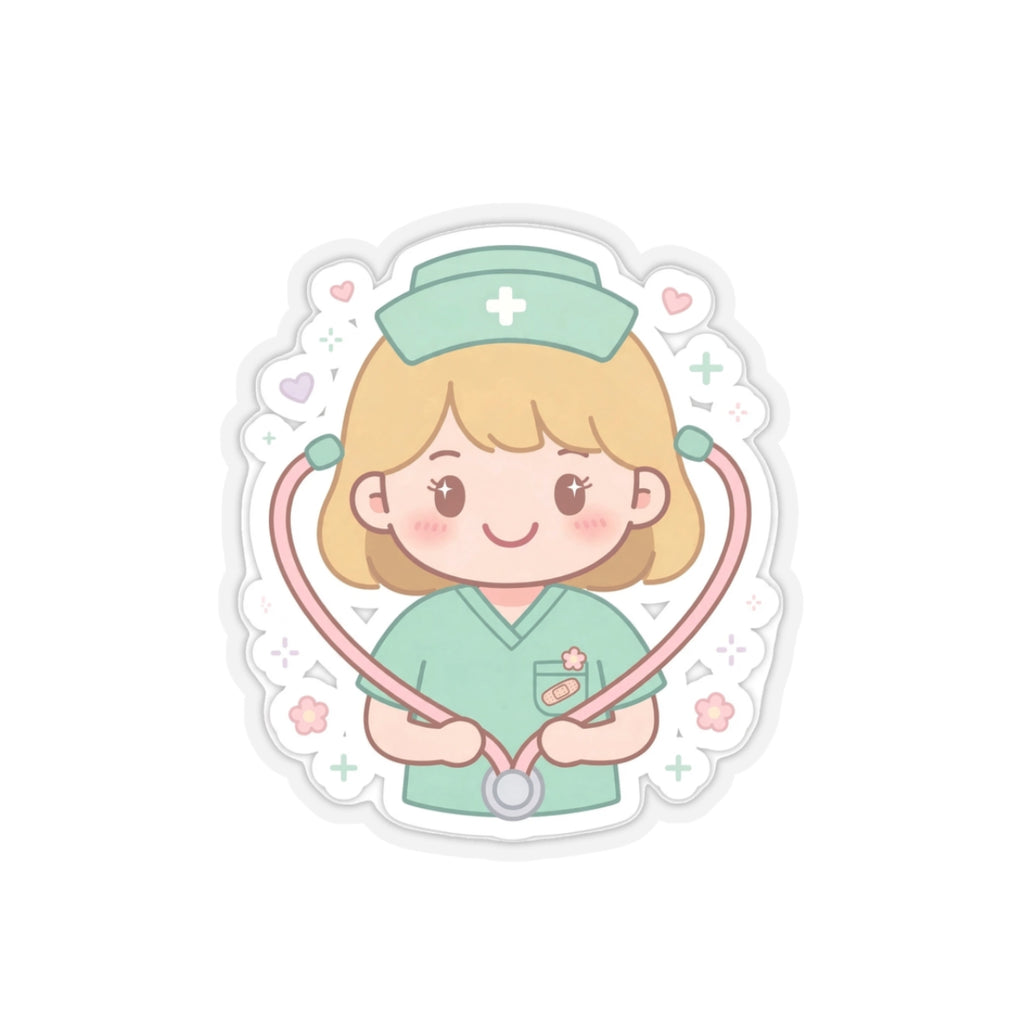 Kawaii Nurse Sticker – Blonde Hair / Fair Skin