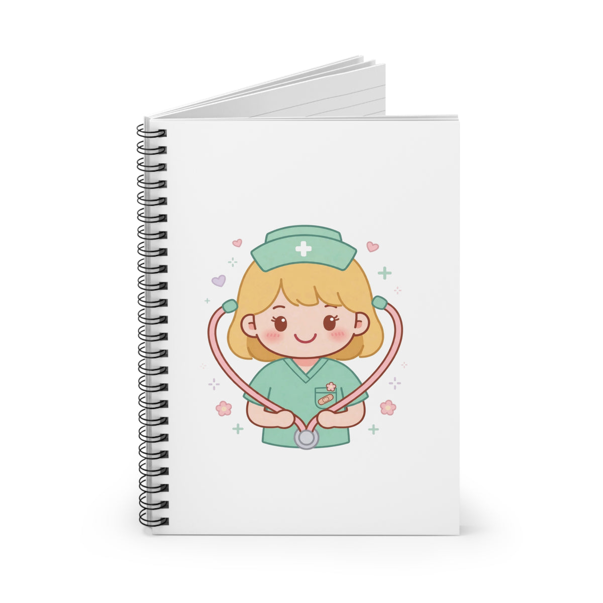 Kawaii Nurse Spiral Notebook – Ruled – Blonde Hair / Fair Skin