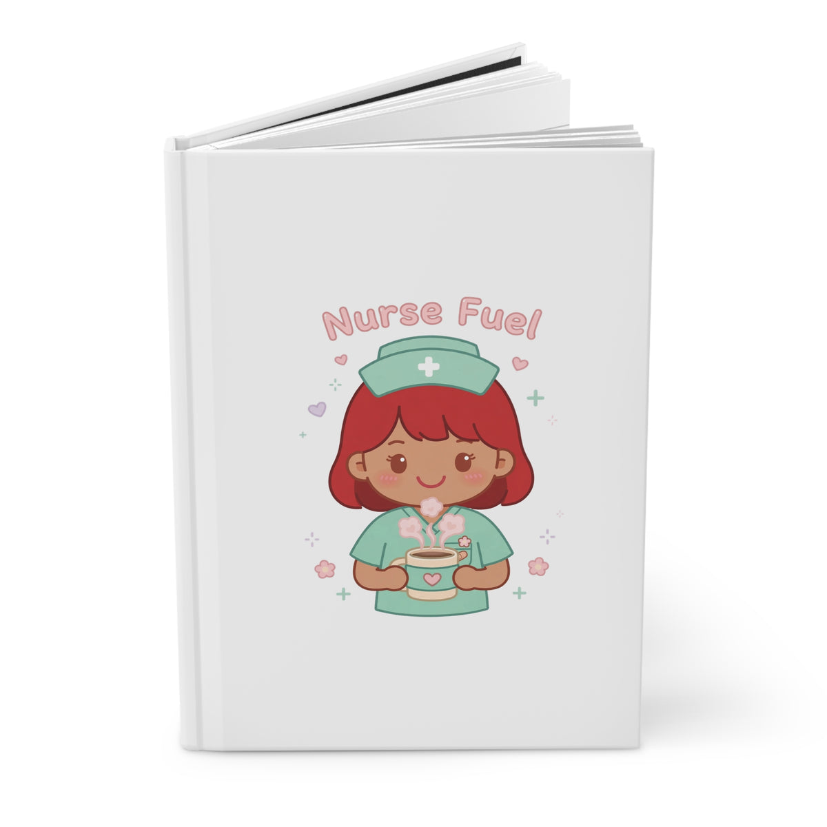 Nurse Fuel Hardcover Journal – Red Hair / Medium Skin