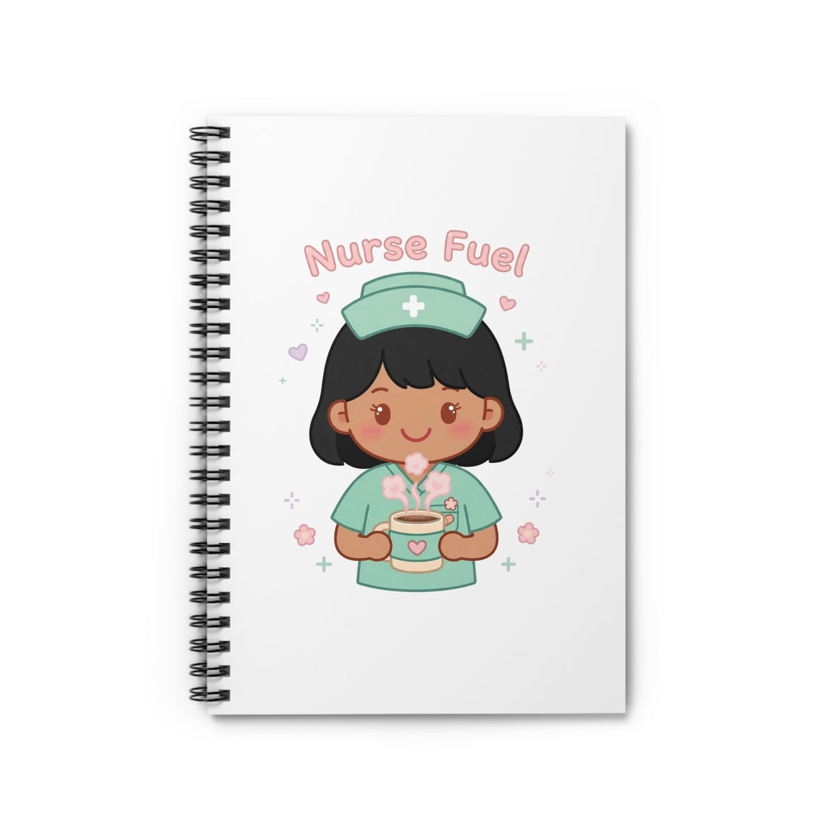 Nurse Fuel Spiral Notebook – Ruled – Black Hair / Medium Skin