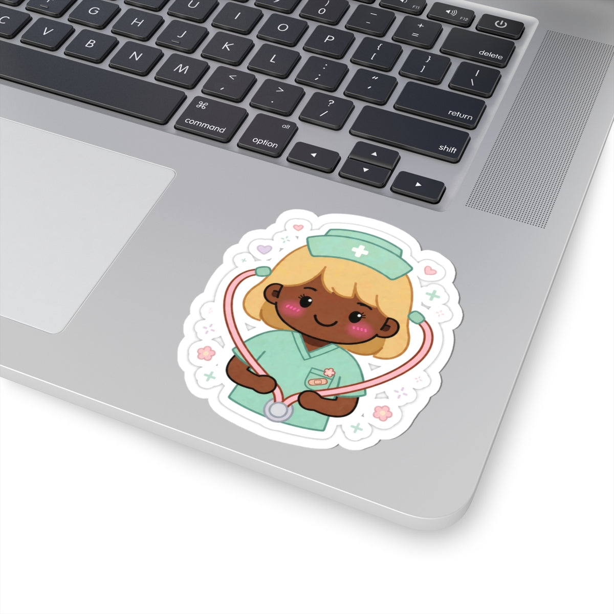 Kawaii Nurse Sticker – Blonde Hair / Deep Skin