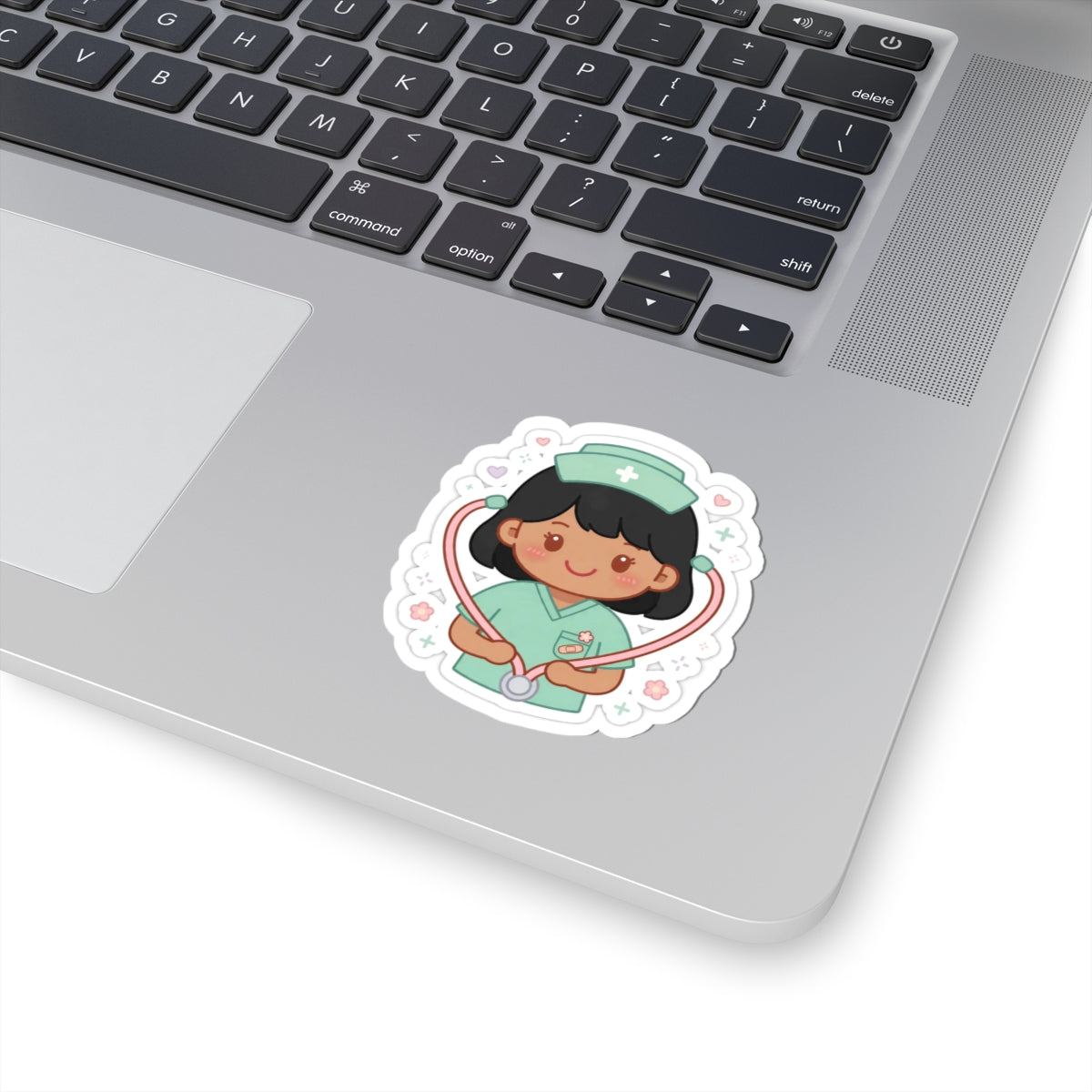 Kawaii Nurse Sticker – Black Hair / Medium Skin