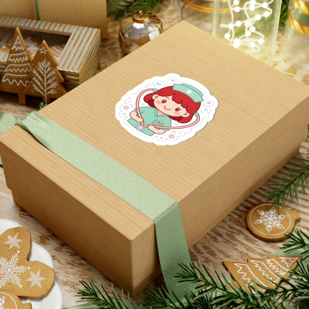 Kawaii Nurse Sticker – Red Hair / Fair Skin