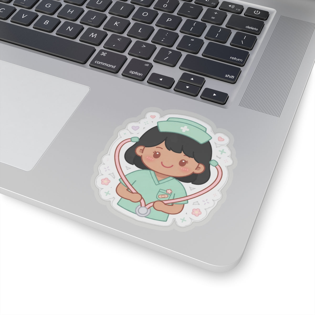 Kawaii Nurse Sticker – Black Hair / Medium Skin