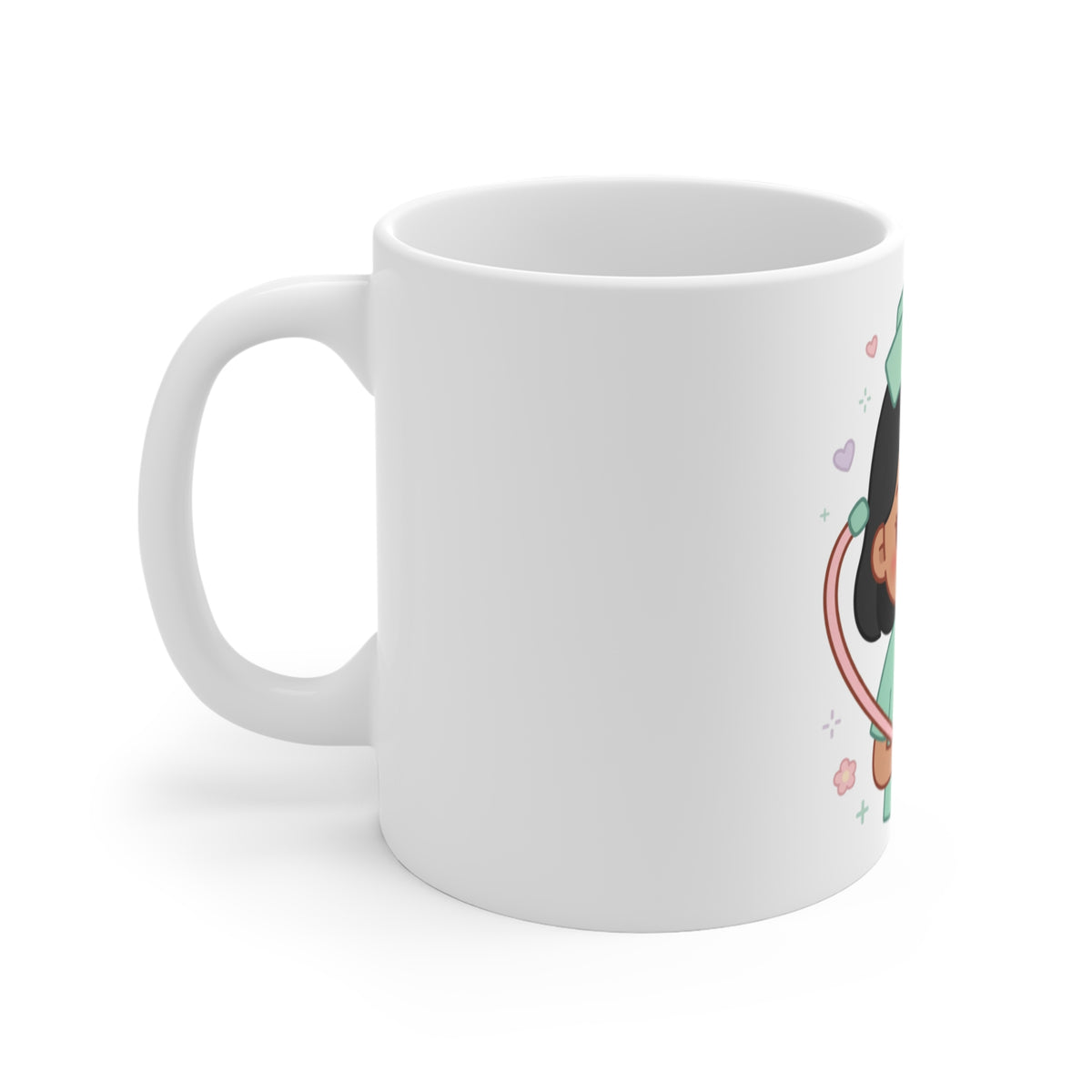 Kawaii Nurse Mug – 11oz (Black hair / Medium skin)