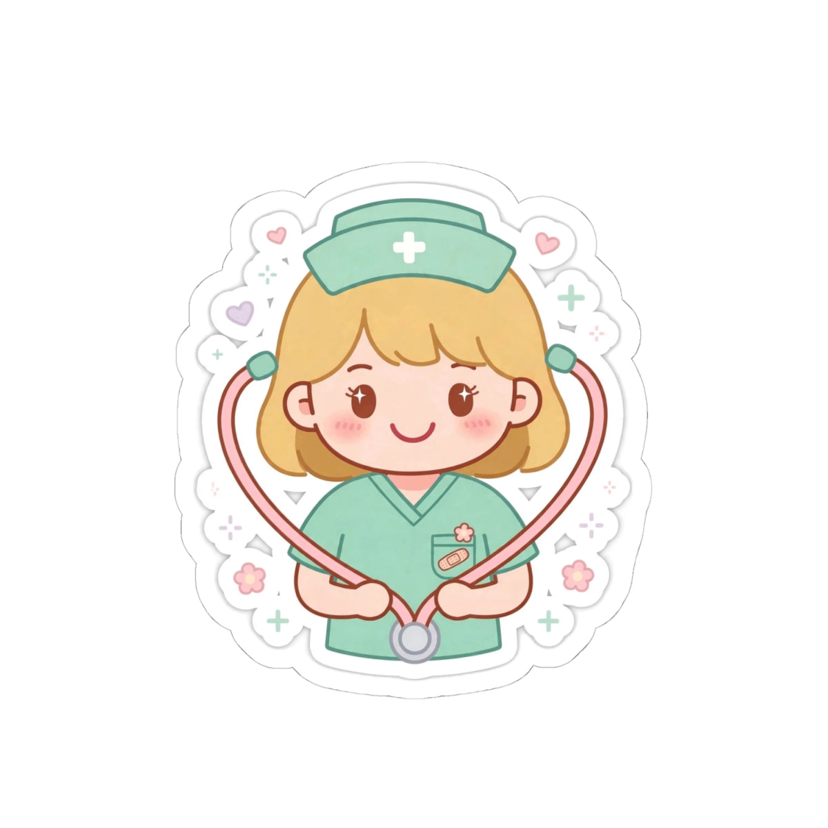 Kawaii Nurse Sticker – Blonde Hair / Fair Skin