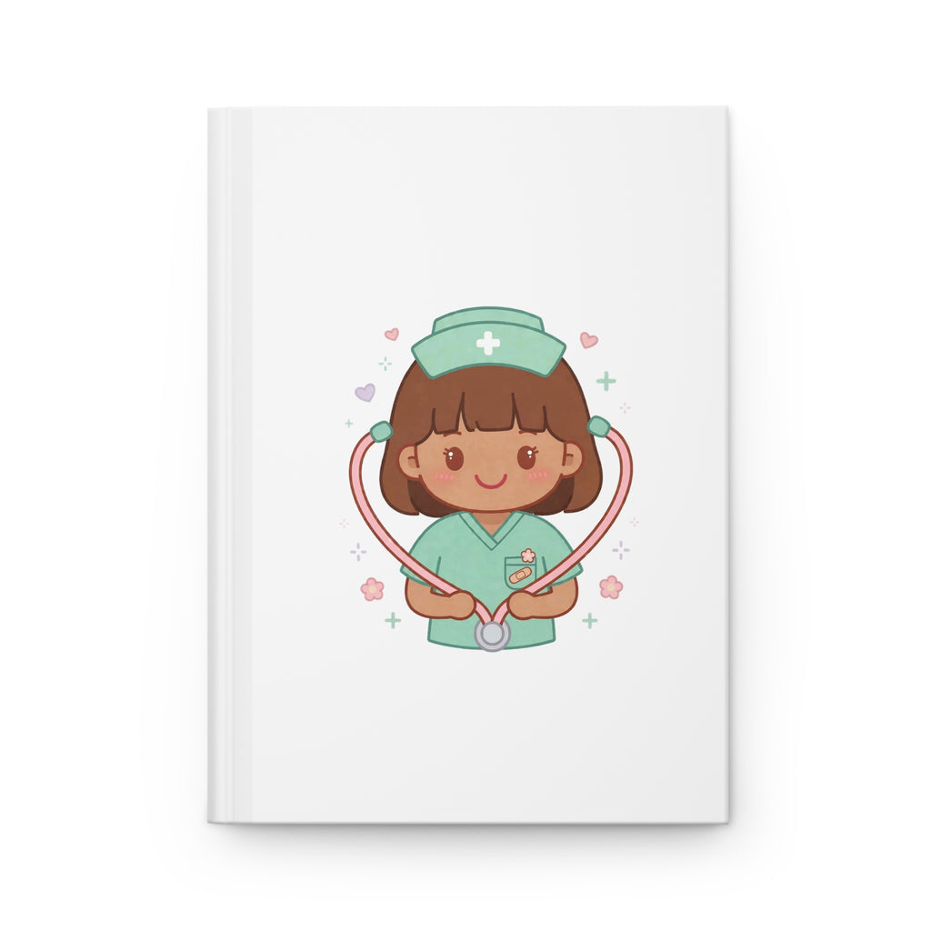 Kawaii Nurse Hardcover Journal – Brown Hair / Medium Skin