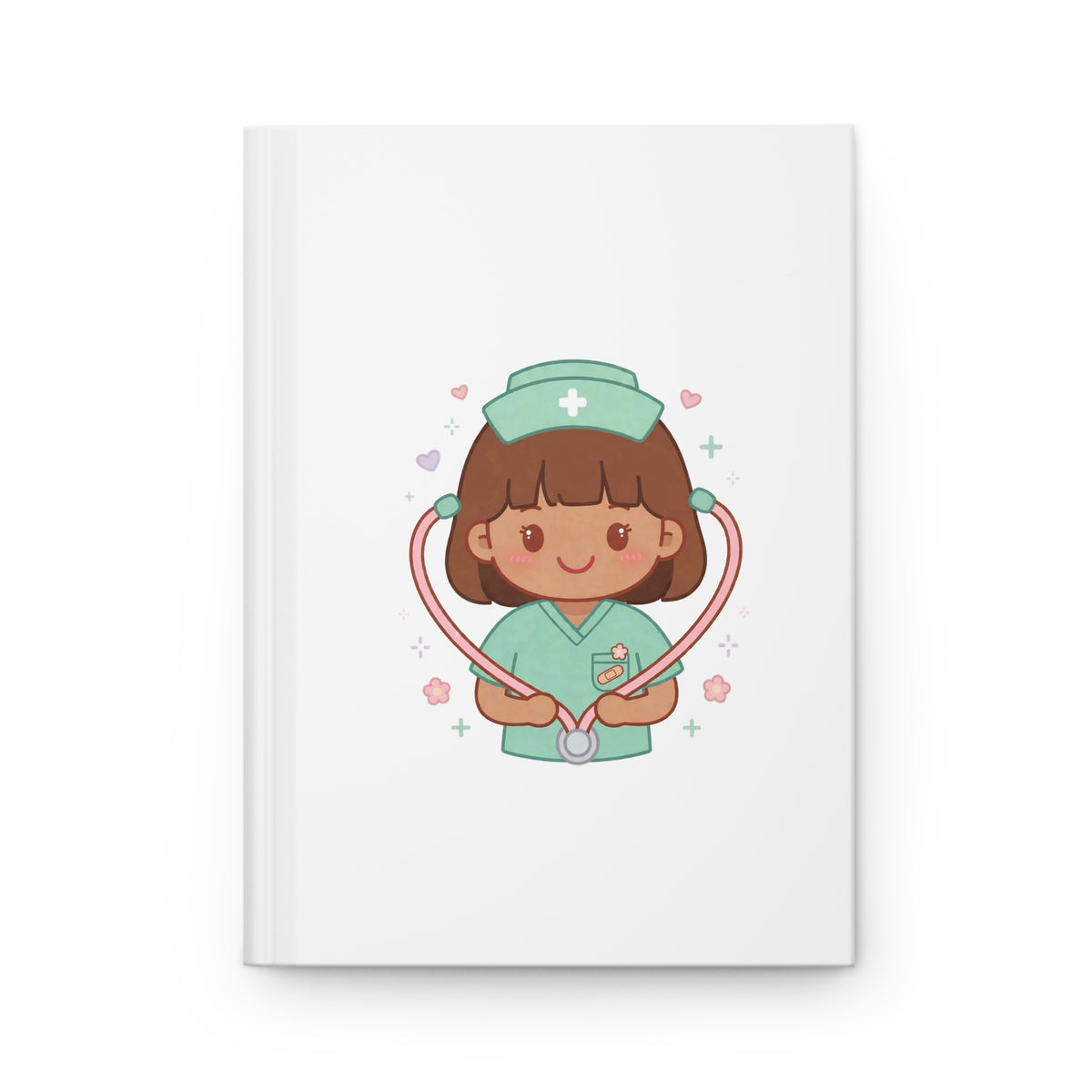 Kawaii Nurse Hardcover Journal – Brown Hair / Medium Skin