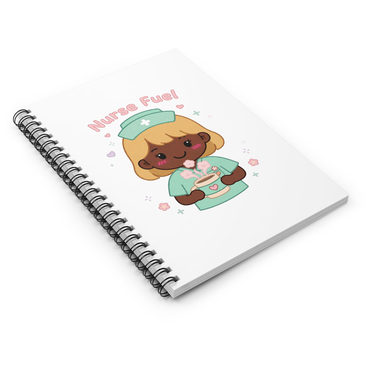 Nurse Fuel Spiral Notebook – Ruled – Blonde Hair / Deep Skin