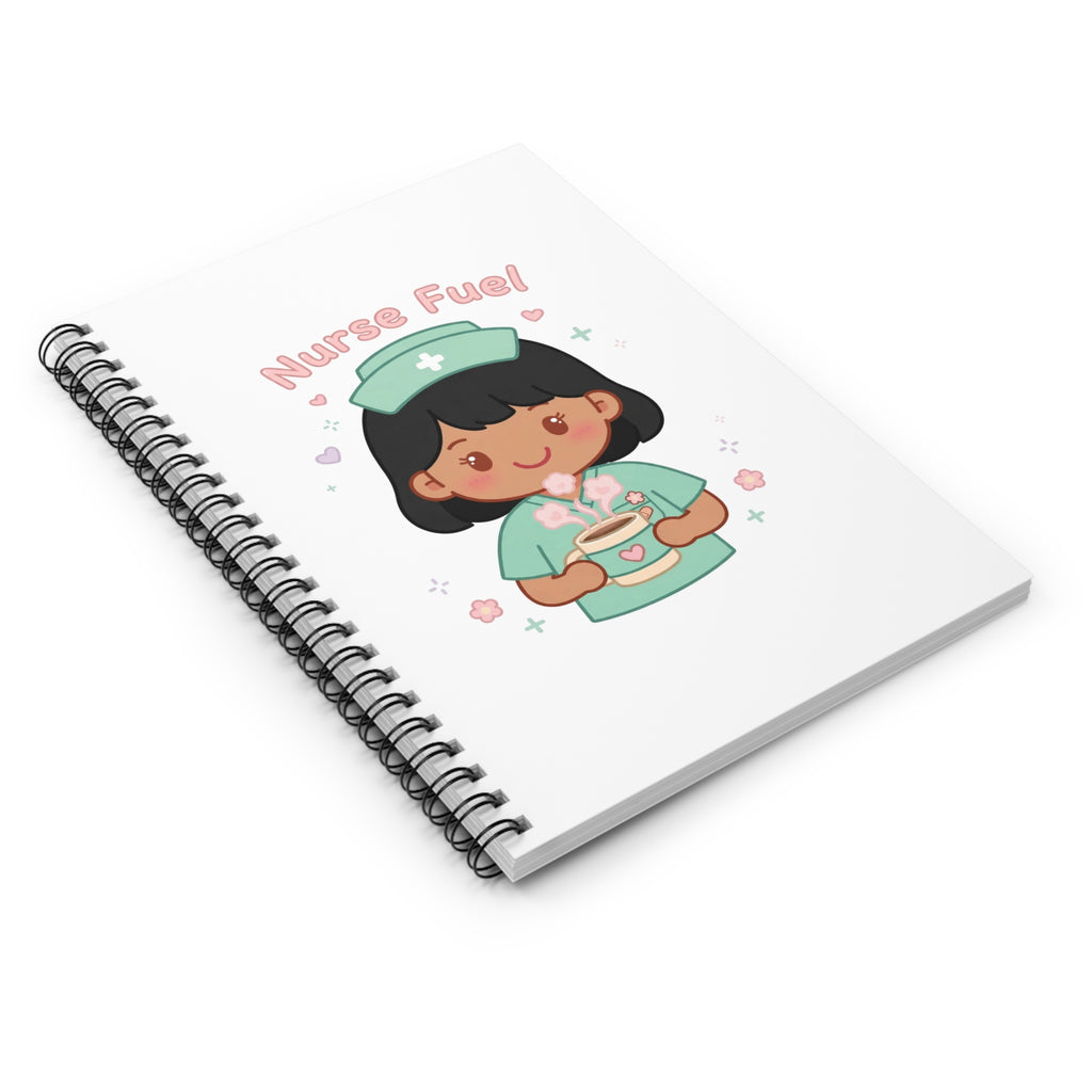 Nurse Fuel Spiral Notebook – Ruled – Black Hair / Medium Skin