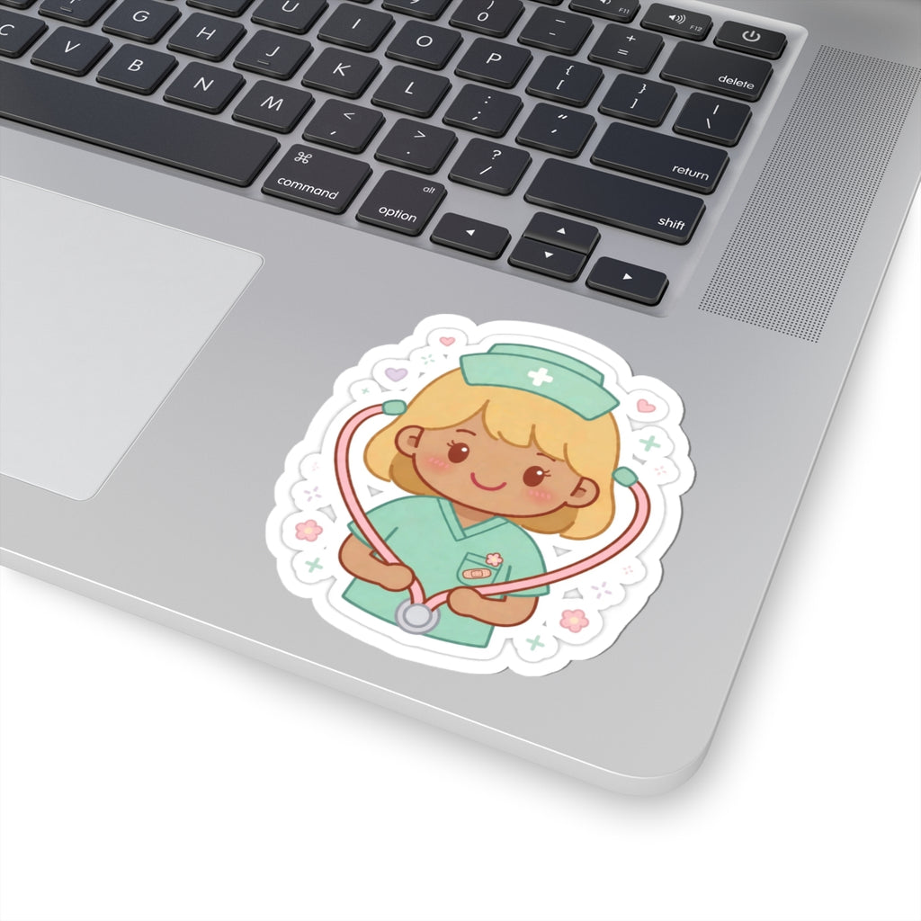 Kawaii Nurse Sticker – Blonde Hair / Medium Skin